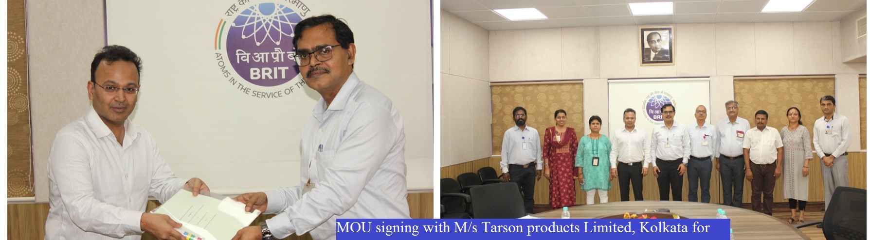 MOU signing with  Tarson products Limited, Kolkata for RPP.