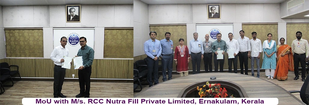 MoU with Ms RCC Nutra Fill Private Limited Ernakulam Kerala